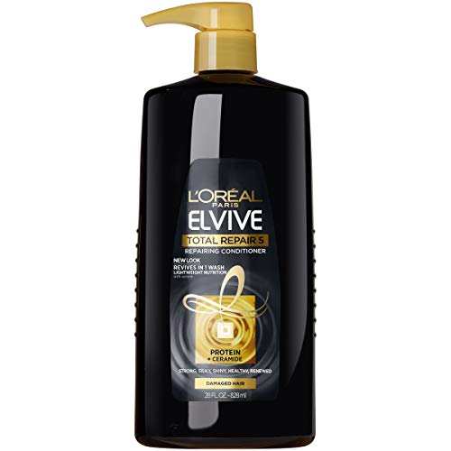 Product Cover L'Oreal Paris Elvive Total Repair 5 Repairing Conditioner for Damaged Hair Conditioner with Protein and Ceramide for Strong Silky Shiny Healthy Renewed Hair 28 Fl Oz
