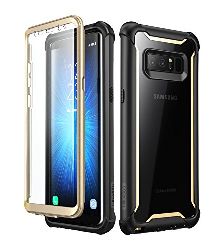 Product Cover i-Blason Ares Series Full-body Rugged Clear Bumper Case with Built-in Screen Protector for Samsung Galaxy Note 8 2017 Release (Black and Gold)