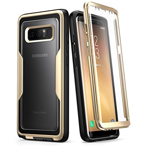 Product Cover Samsung Galaxy Note 8 Case,i-Blason [Magma Series] Built-in Screen Protective Clear Back Cover with Holster [Heavy Duty] Belt Clip Shell for Note 8 (Gold)