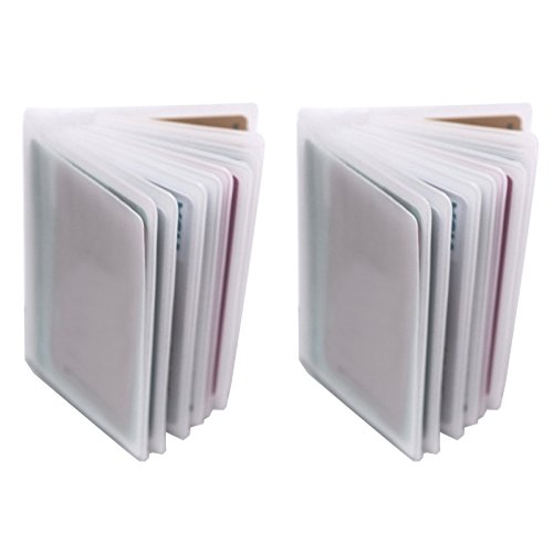 Product Cover Set of 2-10 Page Plastic Card Wallet Insert For Bifold Trifold 20 Slots Holder Replacement (Vertical Type - Set of 2)