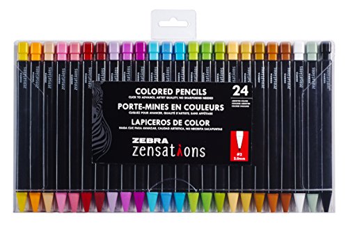 Product Cover Zebra Zensations Mechanical Colored Pencils, 2.0mm Point Size, Assorted Colored Lead, 24-Count