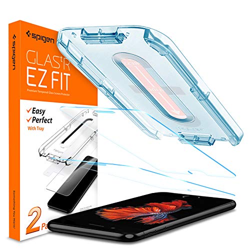 Product Cover Spigen Tempered Glass Screen Protector [Glas.tR EZ Fit] Designed for iPhone 8 Plus [5.5 inch] [Case Friendly] - 2 Pack