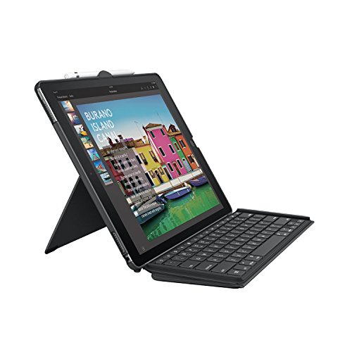 Product Cover Logitech iPad Pro 12.9 inch Keyboard Case | SLIM COMBO with Detachable, Backlit, Wireless Keyboard and Smart Connector (Black) For 1st and 2nd generation