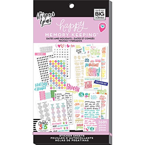 Product Cover me & my BIG ideas Sticker Value Pack for Classic Planner - The Happy Planner Scrapbooking Supplies - Memory Keeping Theme - Multi-Color & Gold Foil - Projects & Albums - 30 Sheets, 2601 Stickers Total