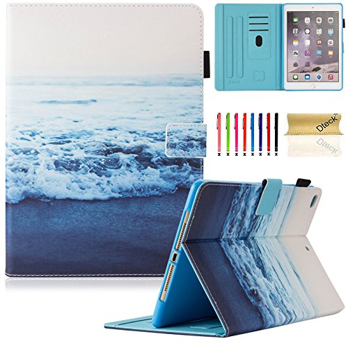 Product Cover Dteck iPad 9.7 inch 2018 2017 Case/iPad Air Case/iPad Air 2 Case - Multi-Angle Viewing Auto Wake/Sleep Folio Smart Cover Stand Wallet Case for iPad 9.7 inch 2017/2018,iPad Air 1 2,Peace Sea