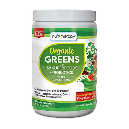 Product Cover Nu-Therapy Organic Greens Superfood Powder, With probiotics, Berry Burst Flavor, 30 Servings