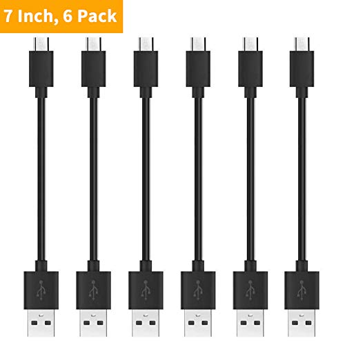Product Cover Short Micro USB Cable (7-inch) Fast Charging Charging Station Compatible Android Devices- 6 Pack HMIAO