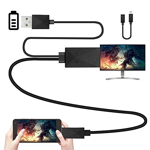 Product Cover Yinguo Micro USB To HDMI Converter Cable 6.5 Feet 1080P HDTV Adapter for Samsung Galaxy S5 S4 S3 Note 3 (N5100 N9000 N9006) Note 8.0 Note 2 HTC LG Sony Android Phone (Not for Galaxy S6 S7 S7 Edge S8)