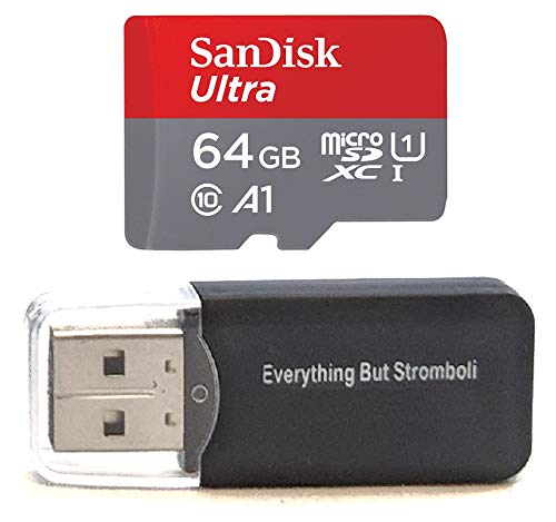 Product Cover 64GB Sandisk Micro Memory Card works with Campark ACT74, ACT76, ACT76+, Action Camera 4K Video Cam SDXC MicroSD TF Flash 64G Class 10 with Everything But Stromboli Card Reader