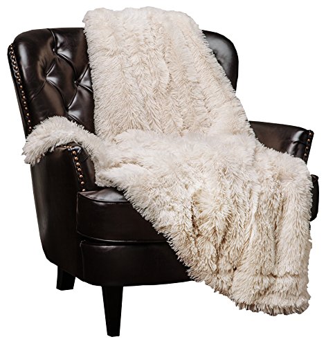 Product Cover Chanasya Shaggy Longfur Faux Fur Throw Blanket - Fuzzy Lightweight Plush Sherpa Fleece Microfiber Blanket - for Couch Bed Chair Photo Props (60x70 Inches) Cream