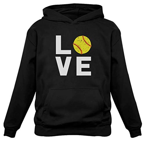 Product Cover TeeStars - Love Softball - Gift for Softball Fans Women Hoodie Large Black