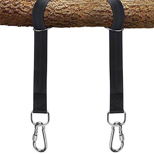 Product Cover Tree Swing Hanging Straps Kit Holds 2000 lbs,5ft Extra Long Straps Strap with Safer Lock Snap Carabiner Hooks Perfect for Tree Swing & Hammocks, Perfect For Swings,Carry Pouch Easy Fast Installation
