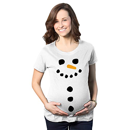 Product Cover Maternity Snowman Buttons Funny Pregnancy Bump Tee Cute Christmas T Shirt