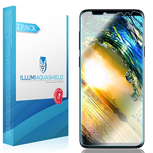 Product Cover ILLUMI AquaShield Screen Protector Compatible with Samsung Galaxy S9 (2-Pack)(Compatible with Cases) No-Bubble High Definition Clear Flexible TPU Film