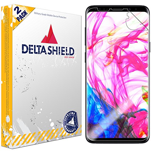 Product Cover DeltaShield Screen Protector for Samsung Galaxy S9 (2-Pack)(Case Compatible Design) BodyArmor Anti-Bubble Military-Grade Clear TPU Film
