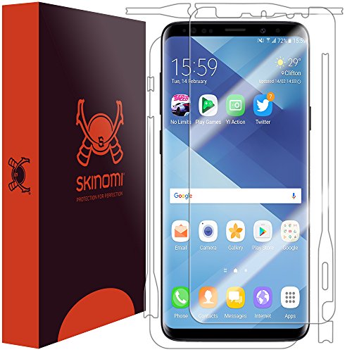 Product Cover Skinomi Full Body Skin Protector Compatible with Samsung Galaxy S9 Plus (Screen Protector + Back Cover) TechSkin Full Coverage Clear HD Film