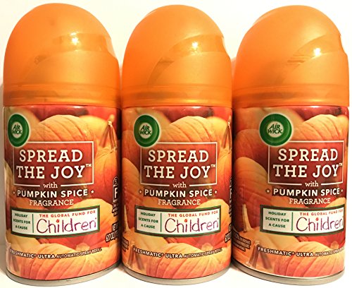 Product Cover Air Wick Freshmatic Ultra Automatic Spray Refill - Spread The Joy - Winter Collection 2017 - Pumpkin Spice - Net Wt. 6.17 OZ (175 g) Per Refill Can - Pack of 3 Refill Cans