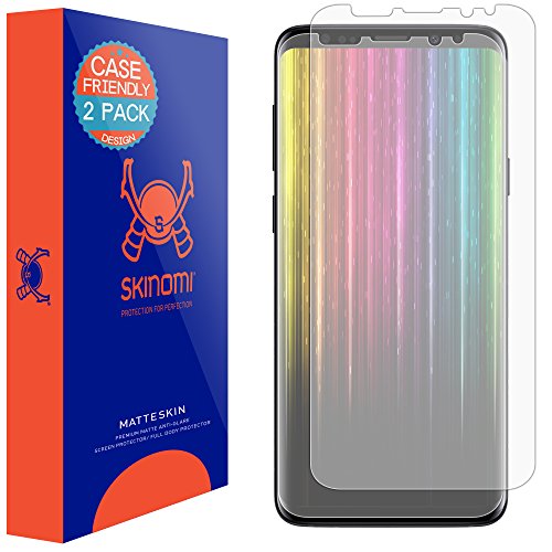 Product Cover Skinomi Matte Screen Protector Compatible with Samsung Galaxy S9 Plus (2-Pack)(Case Friendly) Anti-Glare Matte Skin TPU Anti-Bubble Film