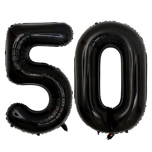 Product Cover Scorpio 40 Jumbo Black 50 Number Balloons For Birthday Party Decorations 50Th Year Old Supplies(Black 50)