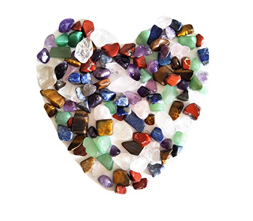 Product Cover Mixed Natural Crystal 7 Chakra Stones, One Bag, About 100 Pieces, Weights About 160 Grams in Total, Small Size