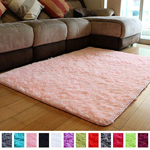 Product Cover PAGISOFE Soft Girls Room Rug Baby Nursery Decor Kids Room Carpet 4#039; x 5.3#039,Pink
