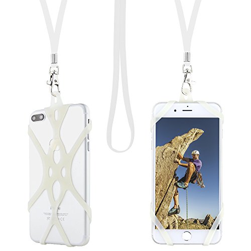 Product Cover Gear Beast Universal Web Cell Phone Lanyard Compatible with iPhone, Galaxy & Most Smartphones Includes Phone Case Holder, Shoelace Neck Strap