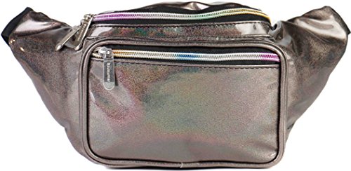 Product Cover SoJourner Rave Holographic Fanny Pack - Packs for festival women, men | Cute Fashion Waist Bag Belt Bags (Copper Glitter)