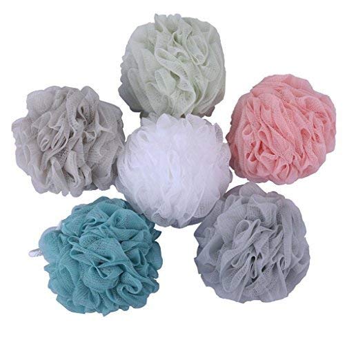 Product Cover Mesh Poufs (60g/pcs) Bath and Shower Sponge Loofahs Exfoliating Mesh Puff - Great for Body Wash Pack of 6