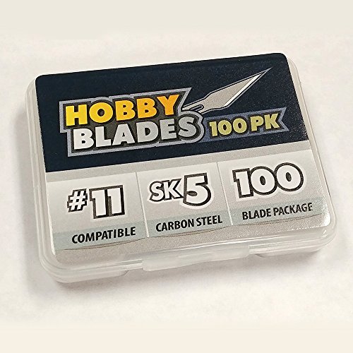 Product Cover #11 Hobby Blades - Precision Cut SK5 Carbon Steel for Art and Craft - 100 Pack