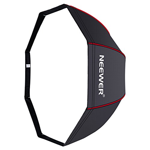 Product Cover Neewer 47 inches/120 centimeters Octagonal Softbox Umbrella with Red Edges and Carrying Bag for Portrait or Product Photography, Suitable for Canon Nikon Sony Speedlite, Studio Flash (Black/Red)