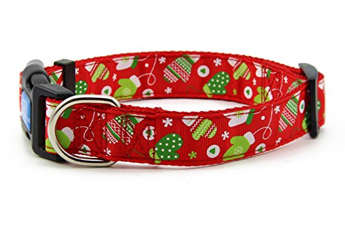 Product Cover BIG SMILE PAW Nylon Dog Collar Adjustable,Christmas/Winter Theme (L)