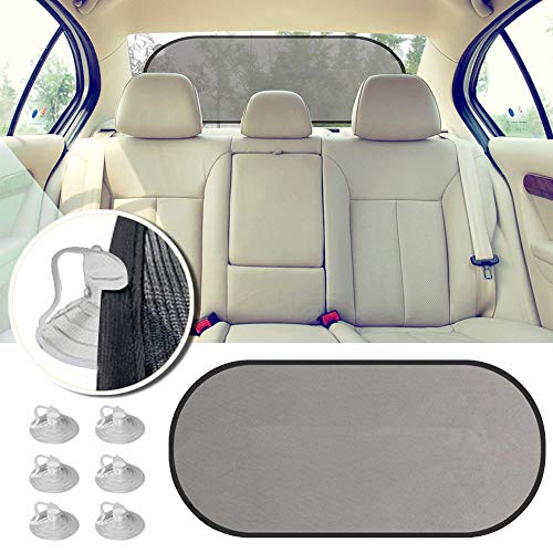 Product Cover 2win2buy Rear Window Sunshade, Car Sun Protector GSM 80 Maximum UV Glare Protector for Rear Facing Baby Car Seats Passengers Pets with Suction Cups Fit Most of Vehicle, Rear Window Shade