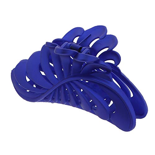 Product Cover 5 inch Large Jaw Clip Hair Claw with Leaf Design - Pearlized Blue
