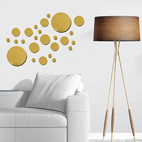 Product Cover Wall Decals - Wall Décor - Gold Wall Decals - Mirror Wall Stickers - Gold Wall Décor - Circle Mirrors Wall Decor - Wall Stickers - Circle Wall Decals - Polka Dot Wall Decals