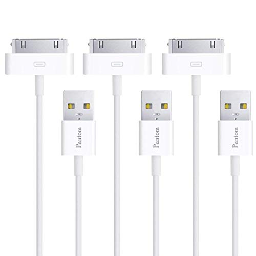 Product Cover 5-Feet iPhone 4s Cable, Pager 30-Pin USB Sync and Charging Data Cable Compatible with iPhone 4, iPhone 4S, iPhone 3G, iPhone 3GS, iPad 1, iPad 2, iPad 3, and iPod - Pack of 3 (1.5 Meter/5 Feet)