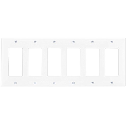 Product Cover ENERLITES Decorator Light Switch or Receptacle Outlet Wall Plate, Mid-Size 6-Gang 4.88