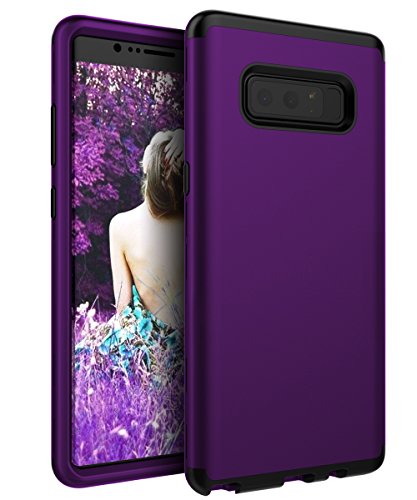 Product Cover SKYLMW Case for Galaxy Note 8, Three Layer Heavy Duty High Impact Resistant Hybrid Protective Cover Case for Galaxy Note 8,Purple