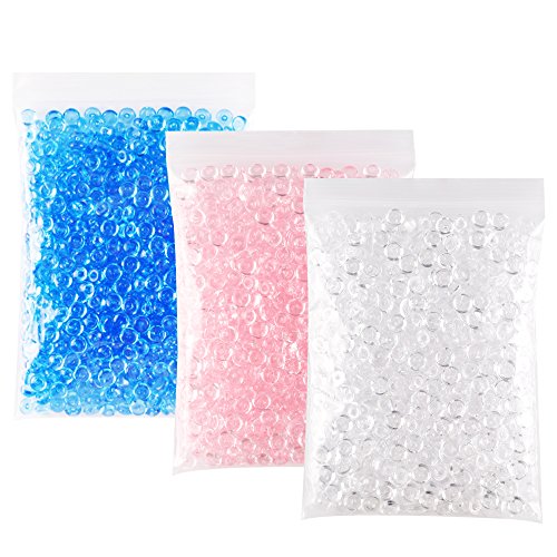 Product Cover Leobro Fishbowl Beads For Crunchy Slime, 3 Pack Plastic Beautiful Color Vase Filler Homemade 7Mm/0.28 Inch Clear Bea