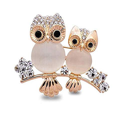 Product Cover Bobury Brooch Owl Shape Rhinestone Covered Crystal Beauty Brooch Pin Scarves Shawl Clip for Women Ladies