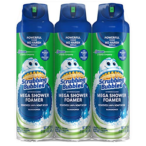 Product Cover Scrubbing Bubbles Mega Shower Foamer With Ultra Cling Bulk Bathroom Cleaner 20 Ounce (Pack of 3)