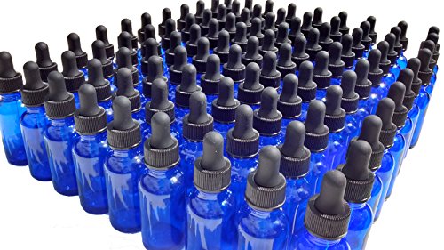 Product Cover DropperStop 1oz Cobalt Blue Glass Dropper Bottles (30mL) with Tapered Glass Droppers - Pack of 99