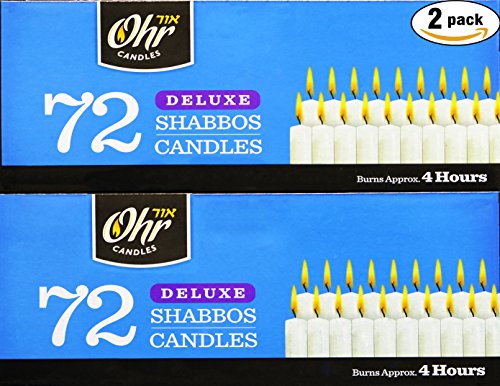 Product Cover Shabbat Candles - Traditional Shabbos Candles - 3 Hour - 72 Count, 2 Pack (144 Count) - by Ohr