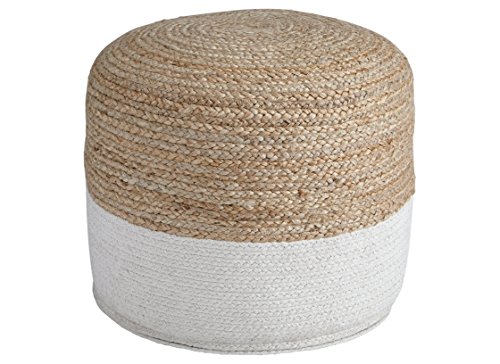 Product Cover Signature Design by Ashley - Sweed Valley Pouf - Comfortable Pouf & Ottoman - Casual - Natural/White