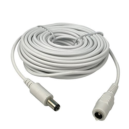 Product Cover Vanxse CCTV Dc 12v Power Extension Cable 10m(30ft) 2.1x5.5mm for CCTV Security Cameras IP Camera Dvr Standalone in White Color-WPC10M