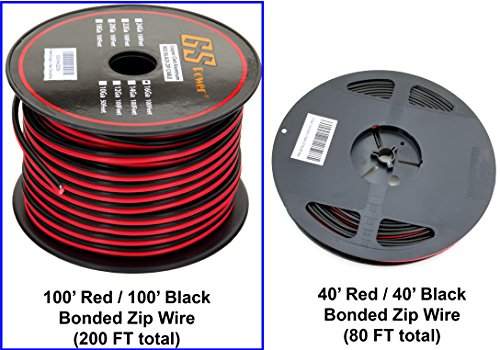 Product Cover GS Power GS Power 16 Ga Gauge 100 Feet CCA Copper Clad Aluminum Red/Black Bonded Zip Cord Speaker Cable for Model Train Car Audio Radio Amplifier Remote Trailer Harness Home Theater LED Light Wiring