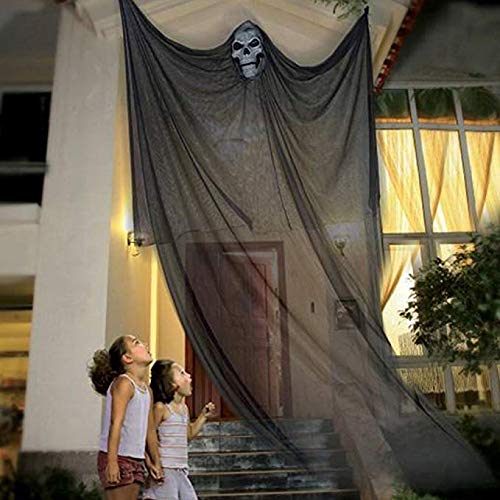 Product Cover 10ft Halloween Props Scary Halloween Ghost Decorations Halloween Hanging Ghost Prop Halloween Hanging Skeleton Flying Ghost Halloween Hanging Decorations for Yard Outdoor Indoor Party Bar ...