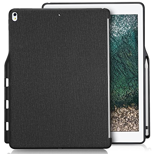 Product Cover ProCase iPad Pro 12.9 2017/2015 Companion Back Cover Case, with Apple Pencil Holder for iPad Pro 12.9 Inch (Both 2017 and 2015 Models), Match for Apple Smart Keyboard and Smart Cover -Black