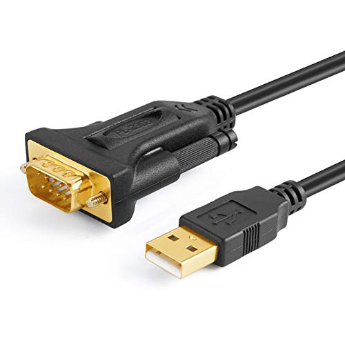 Product Cover CableCreation 10 Feet USB to RS232 Adapter (PL2303 Chipset), Gold Plated USB 2.0 to DB9 Serial Converter Cable Support Cashier Register, Modem, Scanner, Digital Cameras, CNC etc, 3M /Black