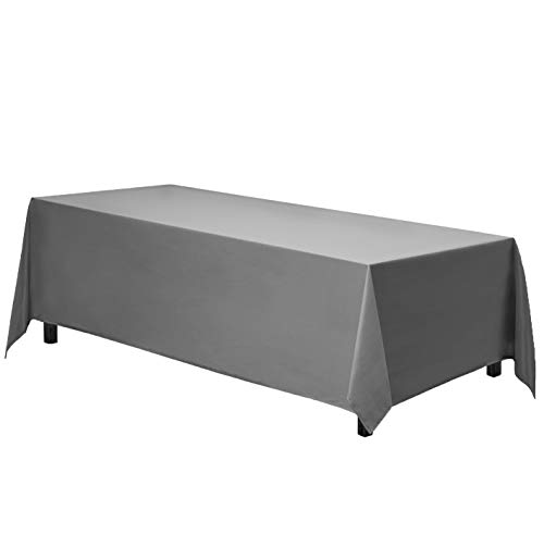 Product Cover Gee Di Moda Rectangle Tablecloth - 90 x 156 Inch - Charcoal Rectangular Table Cloth for 8 Foot Table in Washable Polyester - Great for Buffet Table, Parties, Holiday Dinner, Wedding & More