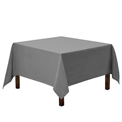 Product Cover Gee Di Moda Square Tablecloth - 70 x 70 Inch - Charcoal Square Table Cloth for Square or Round Tables in Washable Polyester - Great for Buffet Table, Parties, Holiday Dinner, Wedding & More